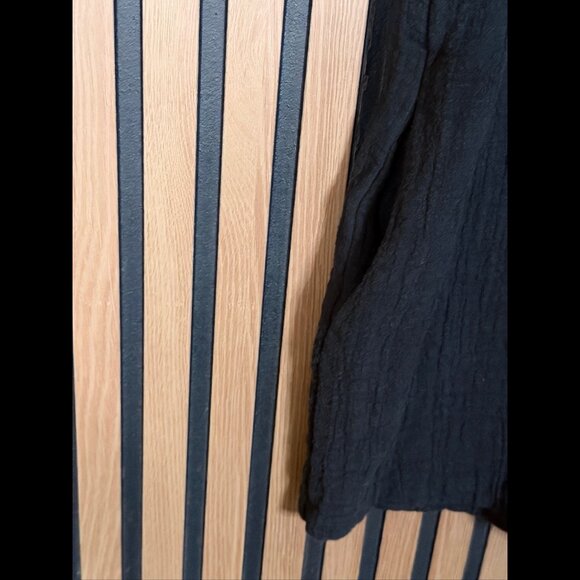 Zara One Piece XS Black Textured Henley Roll Tab Short Sleeve Pockets Romper - Picture 8 of 11